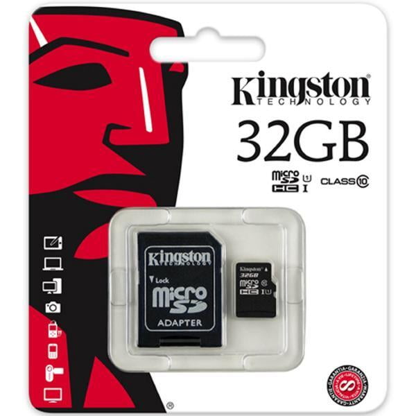 Kingston MicroSDHC Card w/ Adapter - 32GB - Class 10