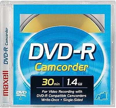 3pk Maxell DVD-R CAM DVD-R Removable Disc in Jewel Box DVD Camcorders