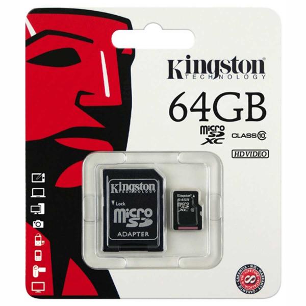 Kingston MicroSDHC Card w/ Adapter - 64GB - Class 10