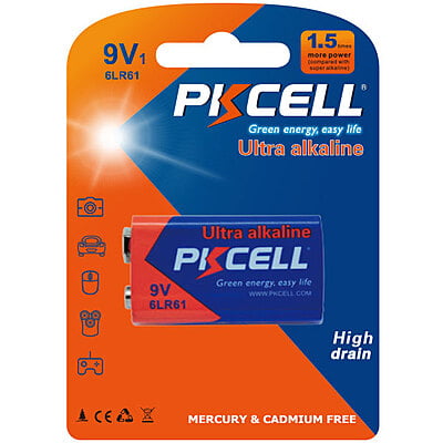 PKCELL 9V Alkaline Battery