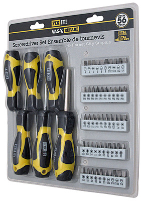 FIX IT!® 56 PIECE SCREWDRIVER AND BIT SETS