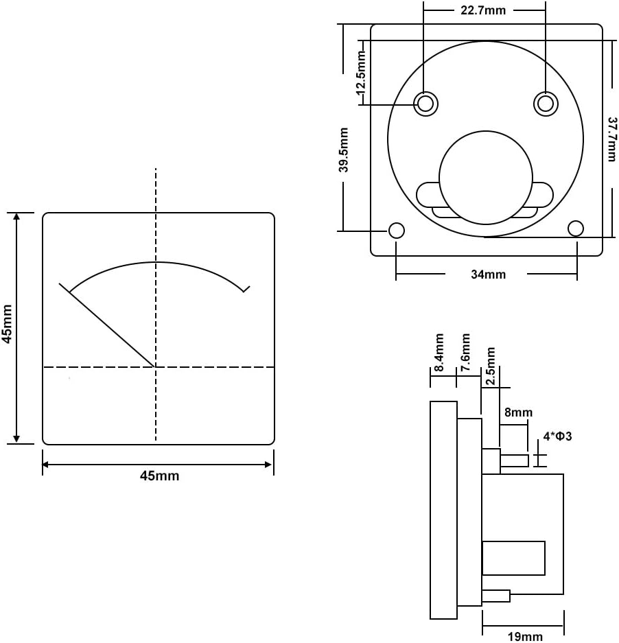 Analog Current Panel Meter DC 0-20A