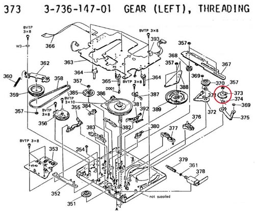 SONY 3-736-147-01 Gear Replacement