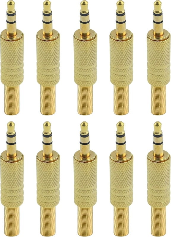 10pk 3.5mm Stereo Plugs, Gold Plated (A230G)