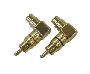90 Degree Gold Plated RCA Adaptor (AG1005)