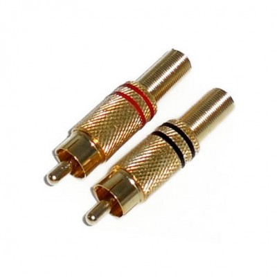 RCA Phono Plug, GOLD PLATED 2-PK