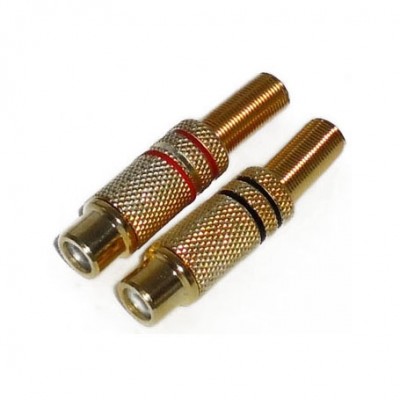 RCA Phono Jack, GOLD PLATED, 2PK