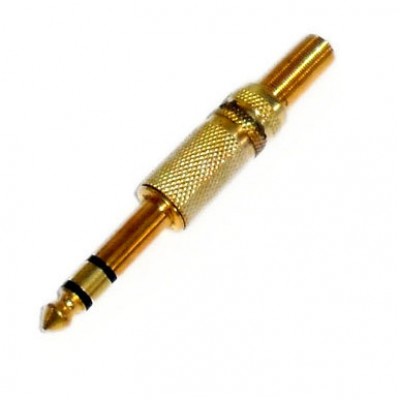 1/4" Stereo Phone Plug GOLD with Spring