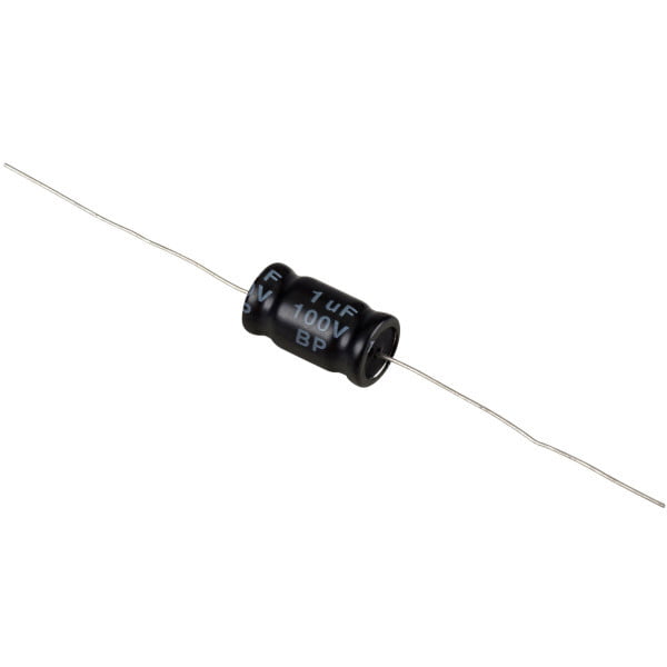 1uF, 100V Axial NP Electrolytic Capacitor