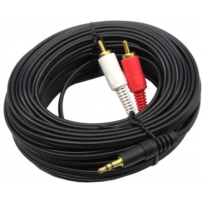 35 Foot, 3.5mm to 2 RCA Plugs Cable (CA1075-35)