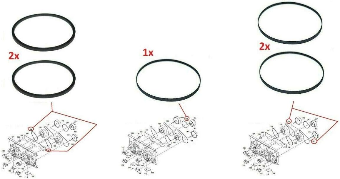 SONY Cassette Deck Section Belts Kit (5 Belts) Rubber Belt for Sony GDM- HCD- LBT-