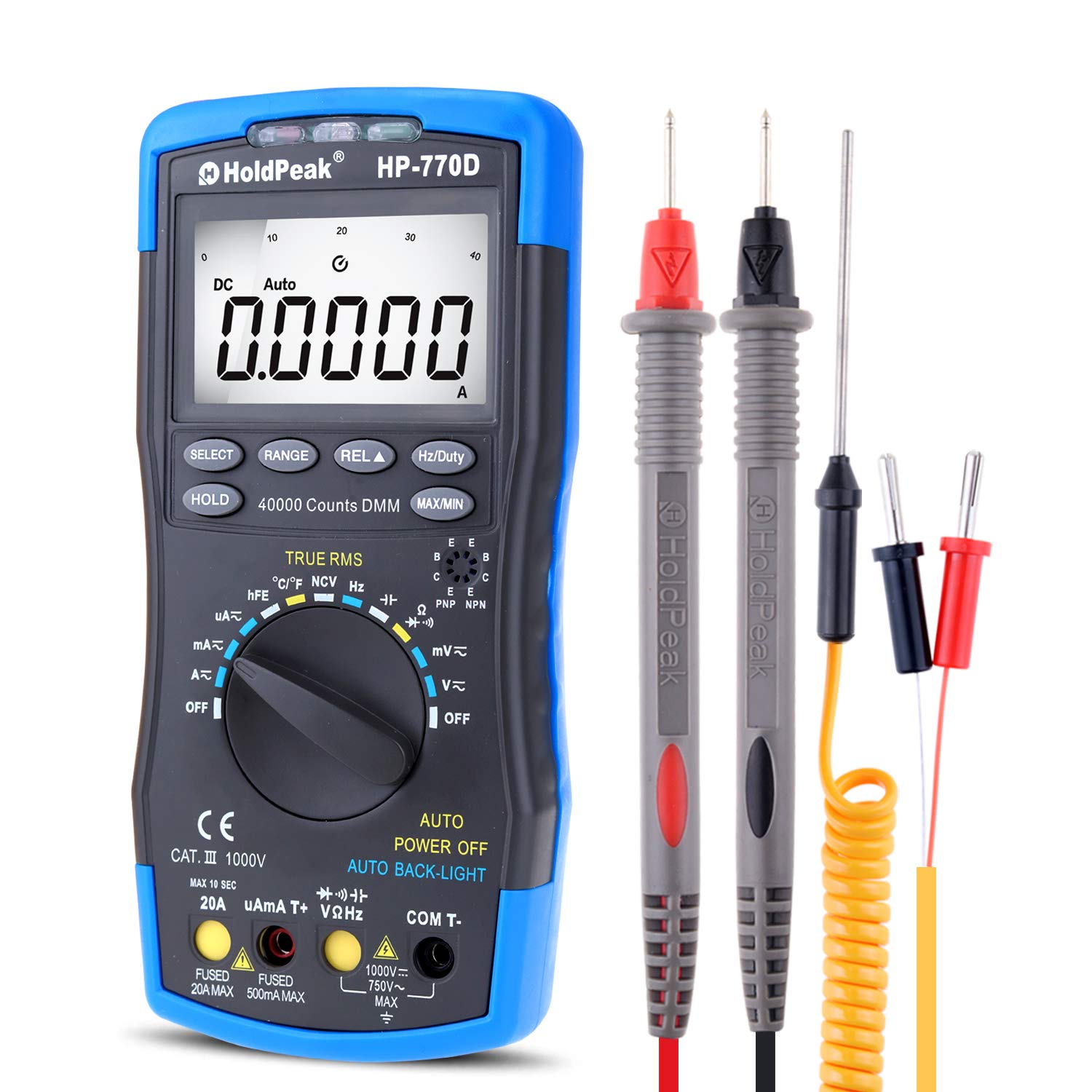 Digital Multimeter HP-770D,TRMS 40000 Counts 1000V Voltmeter Auto-Ranging