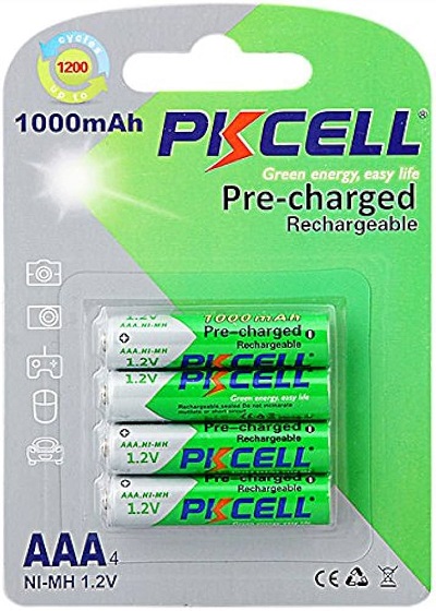 1000mA 1.2V AAA NIMH PRECHARGED BATTERIES (4PK)