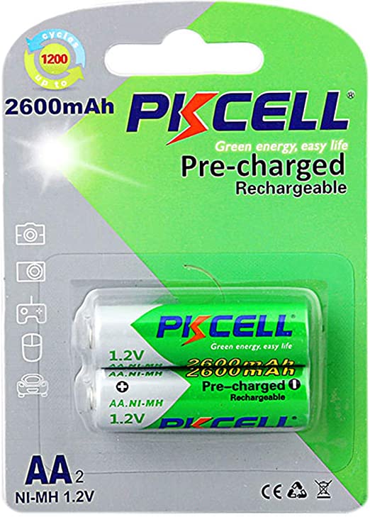 2600mA 1.2V AA NIMH PRECHARGED BATTERIES (2PK)