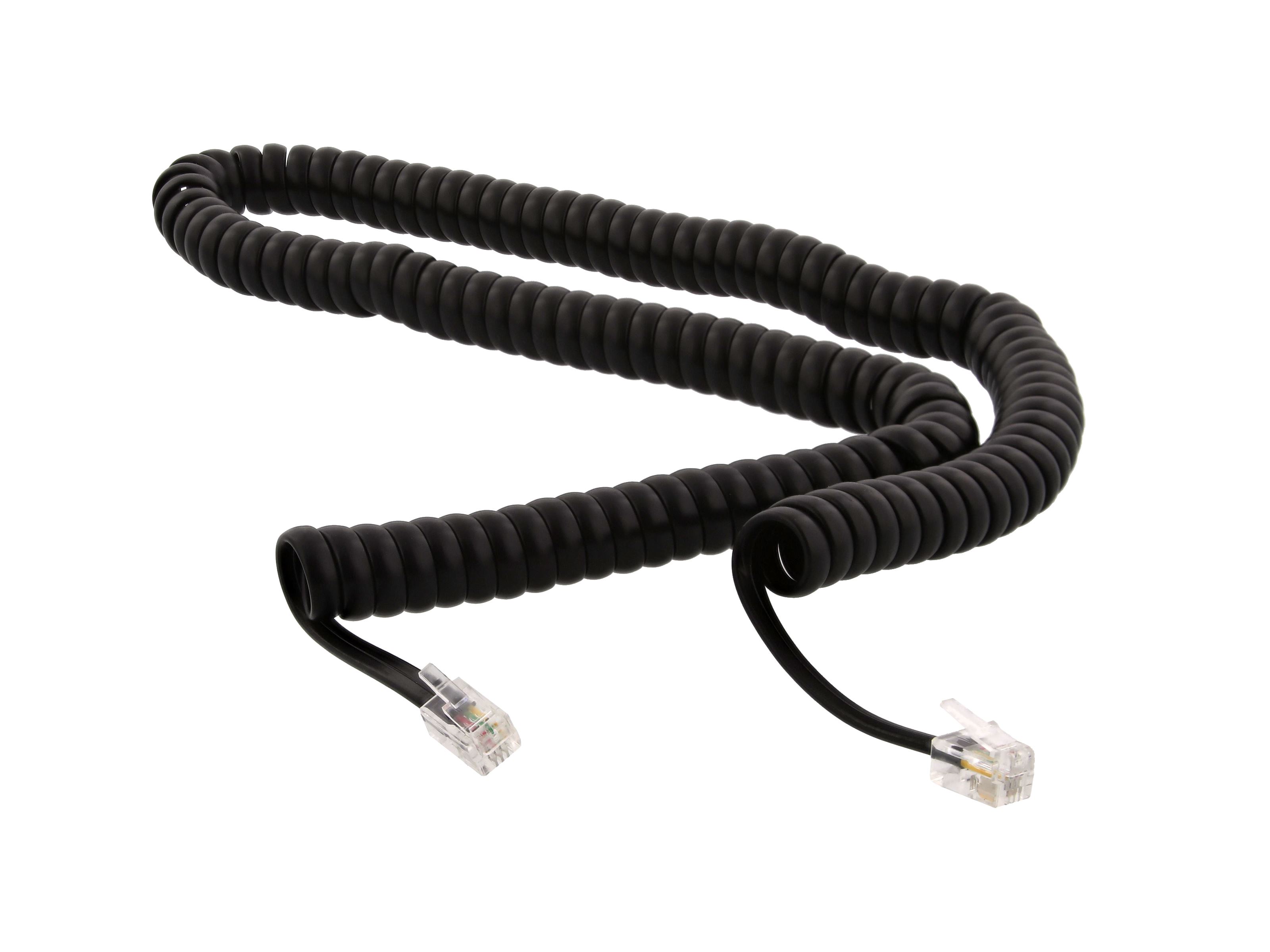 Coiled Black Telephone Handset Cord