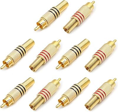 10pk RCA Phono Plus, Gold Plated (A220G)