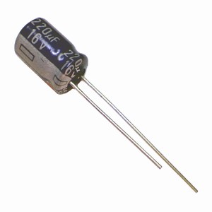 220uF, 16V Aluminum Electrolytic Radial Capacitor