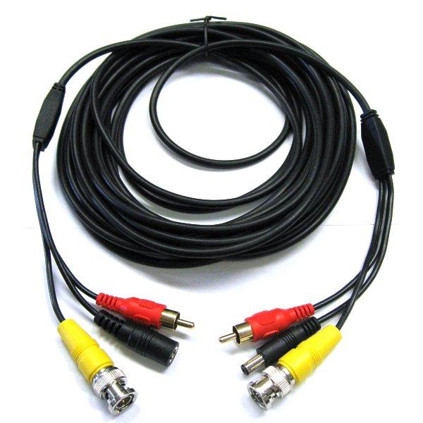 Security Camera Cable with Power and RCA Connection