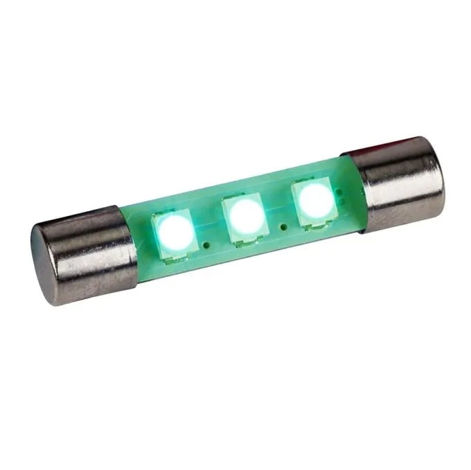 12V LED Fuse Lamp, Emerald Green (L-13/LEDGR)