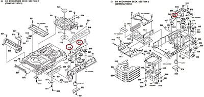 SONY CD Mechanism Deck Belt Kit (4 Pieces)