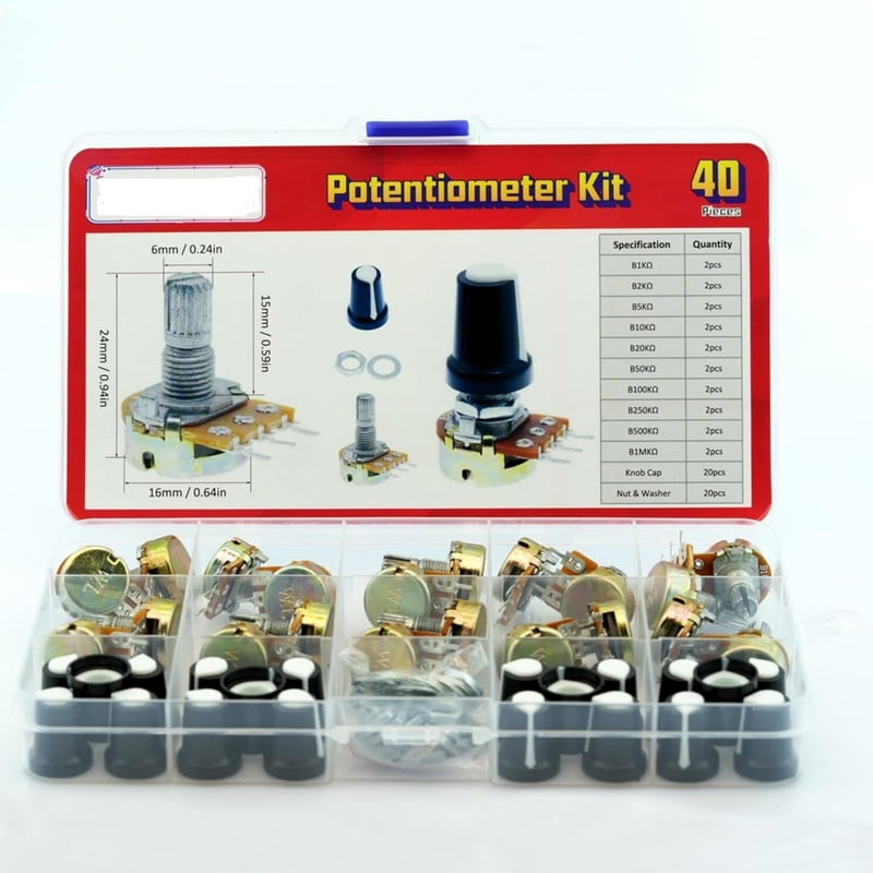 40PCS Potentiometer Kit with Knobs
