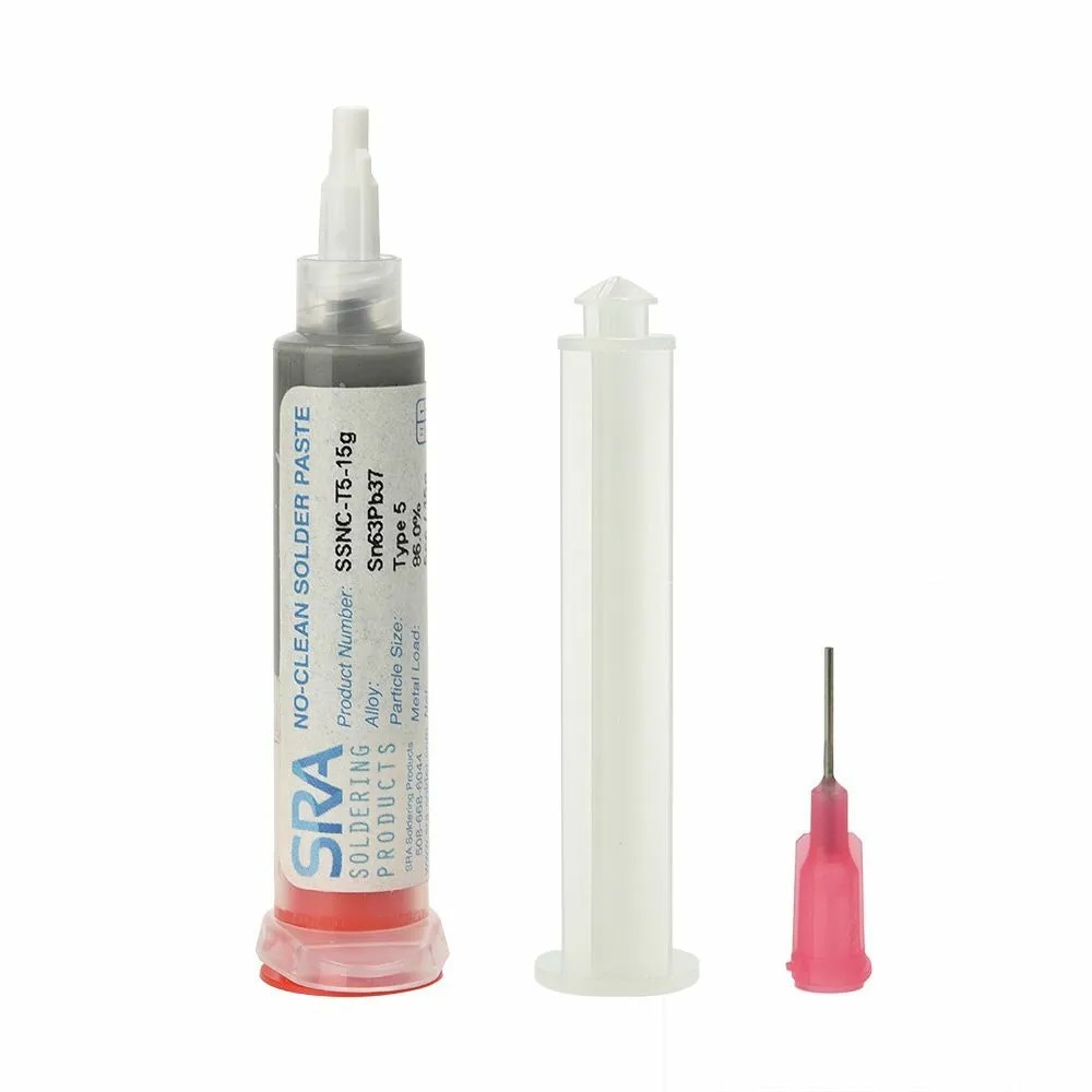 SRA 63/37 Solder Paste T5 - 15 Grams in a 5cc Syringe