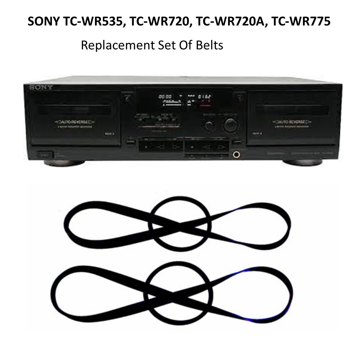 thumbnail image 2 of Complete Belt Kit Replacement For Akai CS-M01 - All 3 Belts With Lifetime Warranty 2 of 10