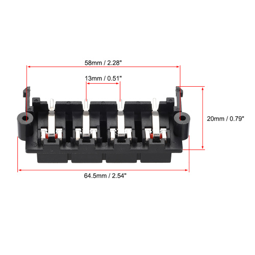 4 Way Spring Speaker - Receiver Terminal Block